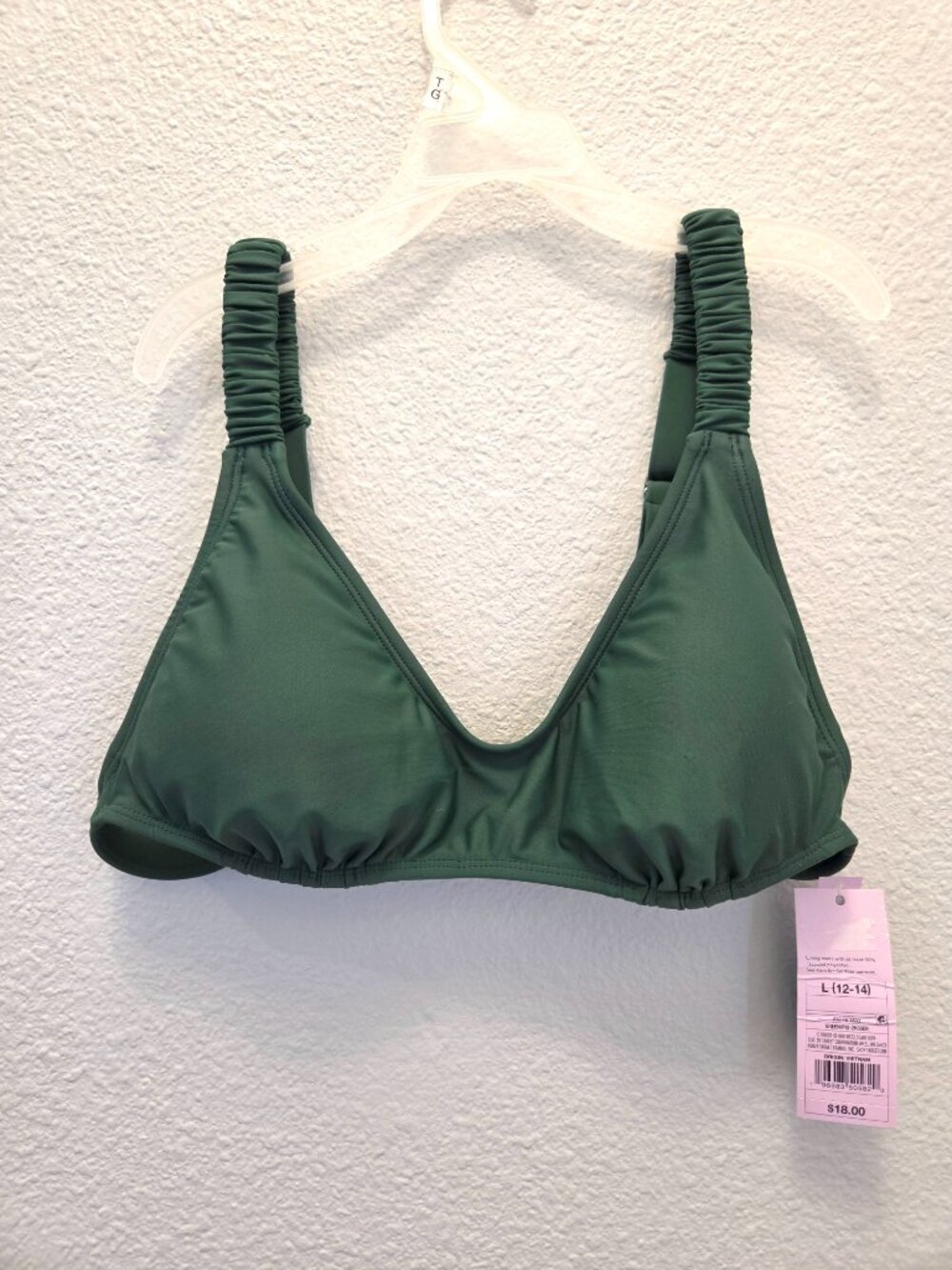 Wild Fable Women's Green Bikini Swim Top Size Large 12-14 NWT